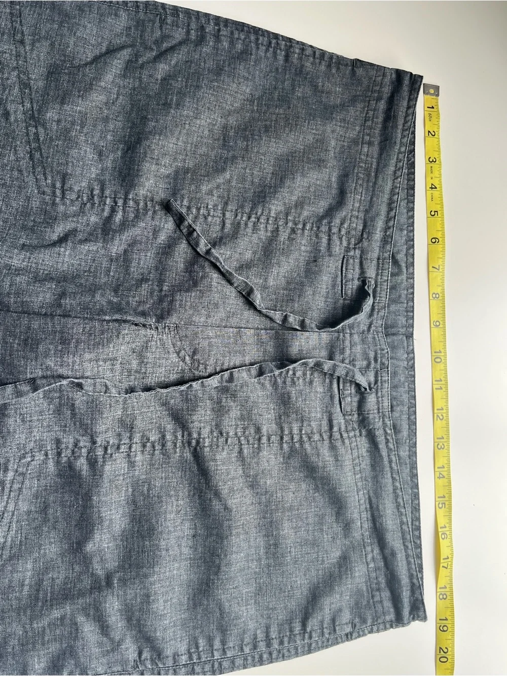 Prana Sutra Hemp Pants Relaxed Fit Wide Leg Lightweight Gray Large